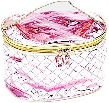 Pink Glossy Cosmetics Bag, 6" X 8", 5" H.