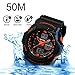 BesWLZ Kids Sports Watches Multi Function Waterproof Quartz Watch Wrist Dress Watch with LED Digital Alarm Stopwatch (Orange, Middle)