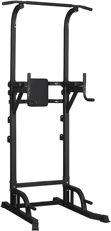 Diophros Power Tower Pull Up Bar, Adjustable Height Pull Up & Dip Station Multi-Function Home Gym Strength Training Fitness Workout Station (Pull Up Bar)