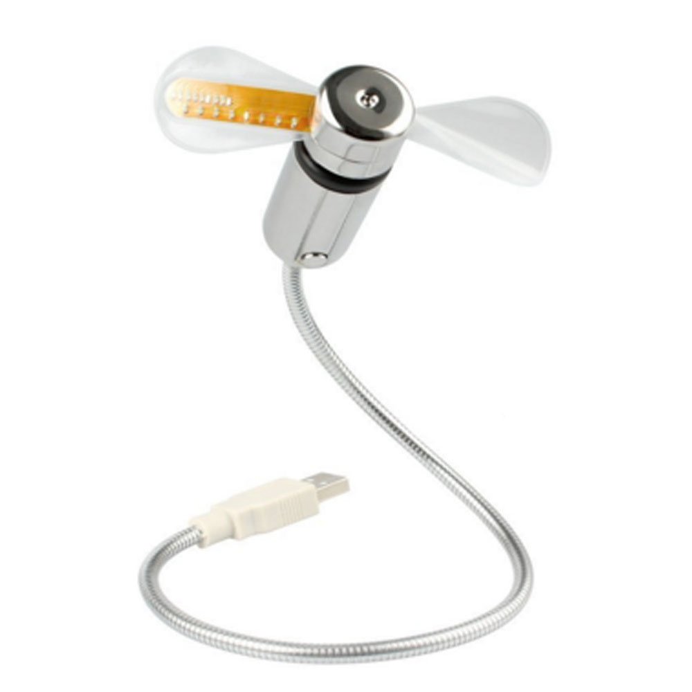 B2ocled USB Fan Led Clock Adjustable Gooseneck Flexible Portable Mini Fans