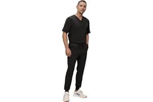 Monarch Uniforms Men's Jogger Scrub Set Tuck-in Scrubs for Men with Jogger Pants and One Pocket Top