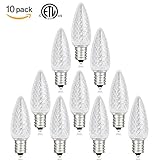 10 Pack - SUNTHIN LED C7 Night Light Bulbs, E12 Candelabra Screw Base, Warm White 2700K 0.25W Christmas Light Bulbs