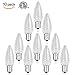 10 Pack - SUNTHIN LED C7 Night Light Bulbs, E12 Candelabra Screw Base, Warm White 2700K 0.25W Christmas Light Bulbs