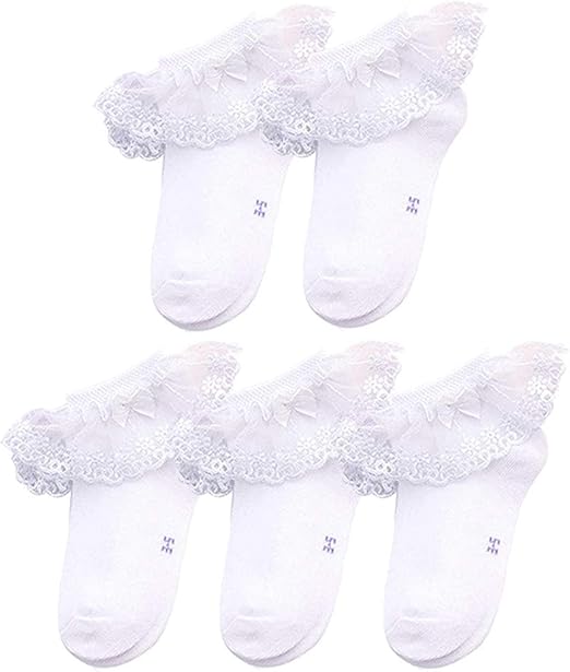 Little Girl's Lace Ruffle Frilly Cotton Socks Princess Style Casual