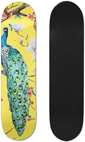 Beautiful Peacock Pattern Vogue Double Warped Skateboard Deluxe Longboard Skate Boards