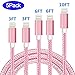 Sharllen iPhone Charger MFi Certified Lightning Cable 3/3/6/6/10FT 5Pack Nylon Braided USB Fast iPhone Charging Cable&Syncing Long Cord Compatible iPhoneXs/Max/XR/X/8/8P/7/7P/6/5/iPad/iPod (Rose Gold) primary