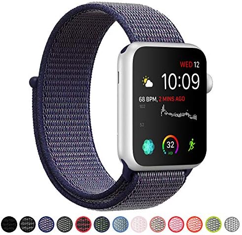 SYRE Compatible with Apple Watch Band 38mm 40mm 42mm 44mm, Lightweight Breathable Nylon Sport Band Replacement for iWatch Series 4, Series 3, Series 2, Series 1