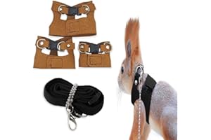 Quhoxdye 3Pcs Small Animal Harness and Leash Set -Vest Mesh Walking Training for Small Animal Pets Rat Squirrel Ferret Chinch