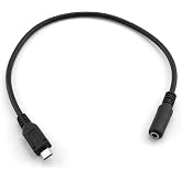 DGHAOP Micro USB Male to 3.5mm Female AUX Audio Wire Cord for Headset Adapter Active Clip Microphone