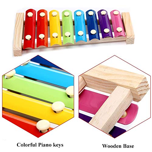 ASOCEA Kip hout xylofoon speelgoed kip hangend interactief muziekspeelgoed spelen stal picken speelgoed kooi accessoires… - Afbeelding 4