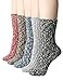 OSABASA Womens Wool Crew Socks 2 to 6 Pairs With Various Printing