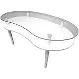 ＮａｔｕｒａｌＨｏｕｓｅ 棚 付き ビーンズ 形 ガラス テーブル 棚 付き ローテーブル 棚 付 センターテーブル たな 付 机 つくえ ちゃぶ台 透明 ガラス 天板 小物 収納 ディスプレイ 可 能 90 奥行 49 高さ 39.5