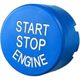 Matte Blue Start Stop Engine Switch Button Cover Compatible with BMW 1 2 3 5 X1 X3 X4 X5 X6 Series F Chassis F20 F21 F22 F30 F35 F10 F18 Etc,Engine Switch Power Ignition Start Stop Button