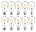 Dimmable LED Edison Bulb 4W 2700K Warm White, 40W Incandescent Equivalent Vintage ST64 LED Filament Bulbs, E26 Medium Base, Clear Glass Cover, Pack of 10