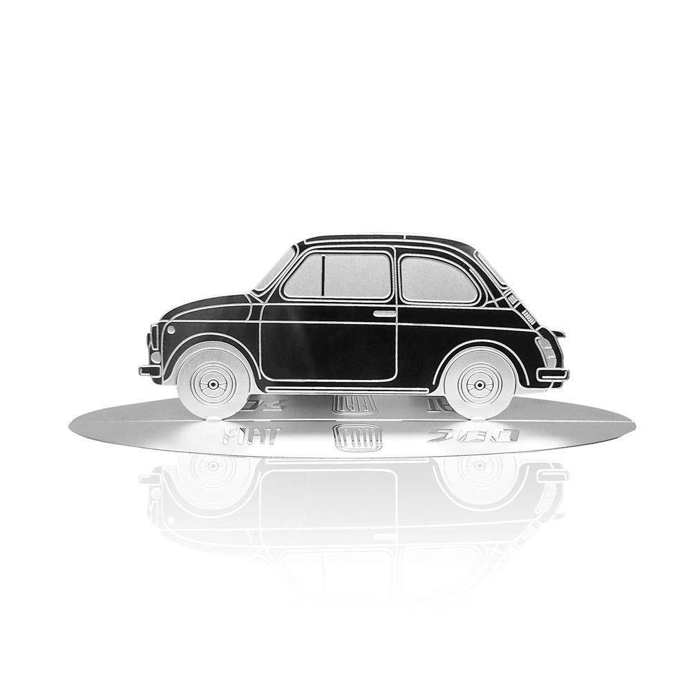 4R Quattroerre.it 11204 Model Engraved Car Fiat 500 Vintage Stainless Steel