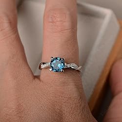 LUO S925 Sterling Silver Round Shaped 7 Mm London