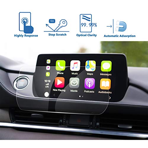 LFOTPP 2018 Mazda 6 8-Inch Car Navigation Screen Protector, Tempered Glass 9H Hardness Audio Infotainment Display Center Touch Protective Film Scratch-Resistant