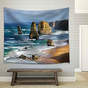 Dramatic Beautiful 12 Apostles in Australia - Fabric Wall Tapestry Home Decor - 51x60 inches