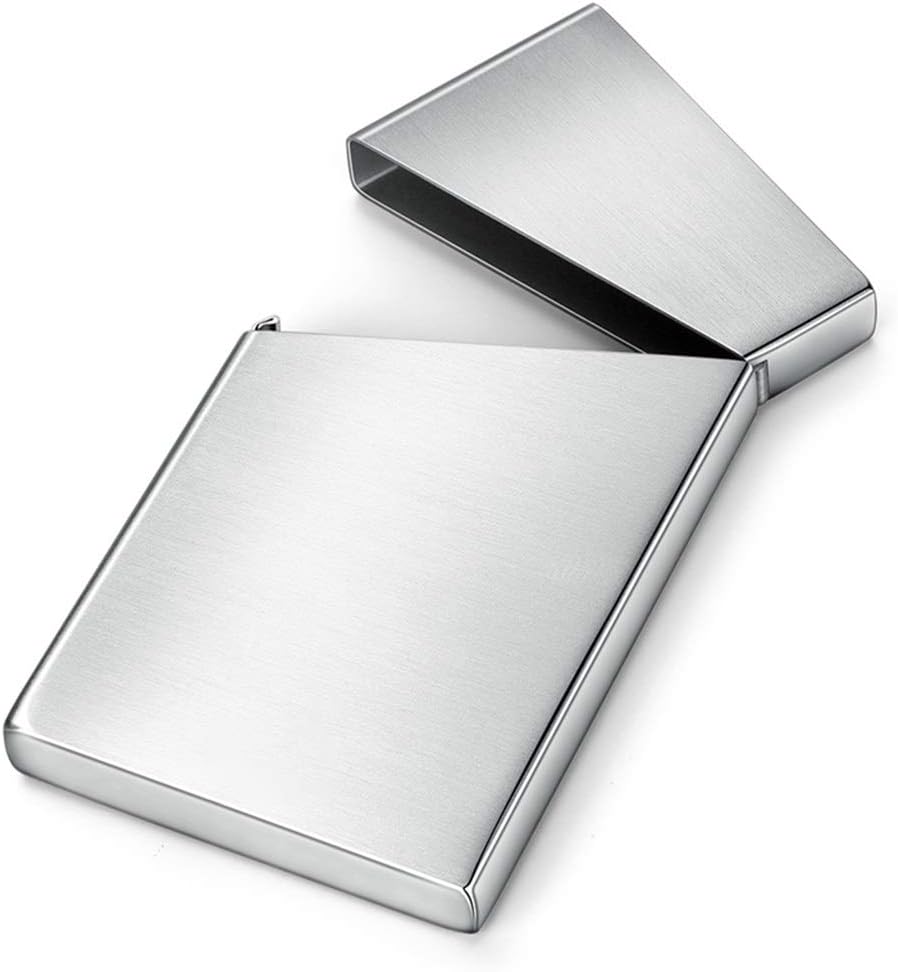 メンズ名刺入れ 名刺入れ男性用名刺入れ携帯用クリエイティブ名刺箱高級超薄型小型クレジットカード箱オフィスギフト (Color : Metallic, Size : 10*6*1.2cm)