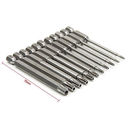 Tonsiki 13 Pieces Set Telescopic Ratcheting T Handle + 5 Inch Length Drill Bit Extension + 3 Inch Length Torx Security Head Screwdriver Drill Bit - Thumbnail 2