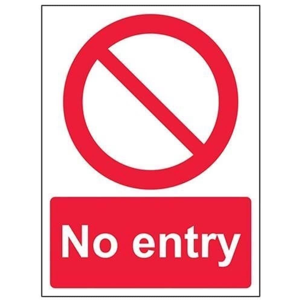 V Safety No Entry Prohibition Sign - 150mm x 200mm - 1mm Rigid Plastic — image 1