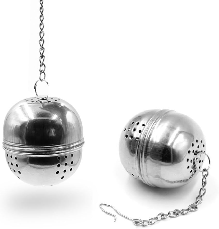 Fu Store Stainless Steel Mesh Tea Ball 2.1 Inch Tea Infuser Strainers Tea Strainer Filters Tea Interval Diffuser (egg shape)
