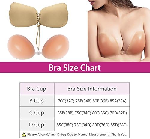 liansheng 2 Pcs Strapless Sticky Invisible Bra, Reusable Invisible Push up Silicone Bra