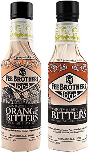 Fee Brothers Limited Run Bitters 2 Pack - Gin Barrel-Aged Orange & Whiskey Barrel-Aged Aromatic Bitters - 5 oz