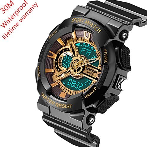 EVTCO Men's Digital Sports Watch Military Watches LED Quartz Digital Watch Waterproof Stopwatch Watch