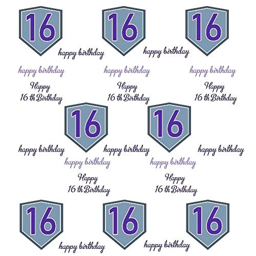 Gladsbuy Happy 16th Birthday Banner 6 X 6 Computer Printed