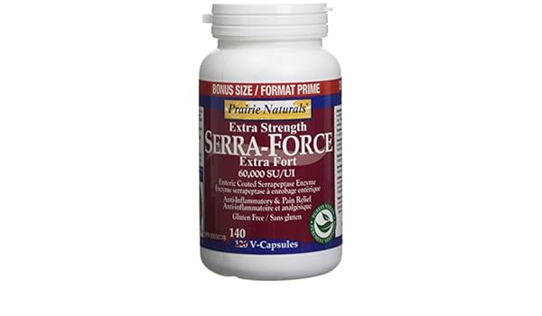 Amazon.com: Prairie Naturals Bonus Extra Strength Serra Force 60000 Su Vegetarian Capsules, 140 Count: Health & Personal Care