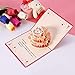 Unomor Happy Birthday Card, 3 Layers Cake Pop Up Birthday Card with Cute Red Candle, Envelope Included