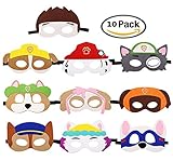 Puppy Party Birthday Masks for Paw Patrol Toys-Party Supplies for Kids (Set of 10)