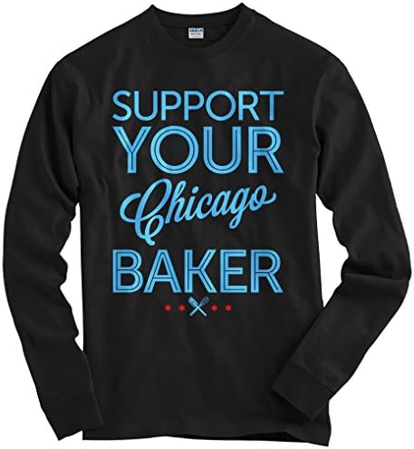 Special Blends Men's Support Your Chicago Baker Long Sleeve T-Shirt - Black, XXXX-Large