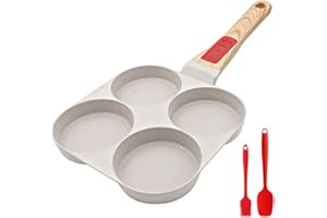 RANXINGST Nonstick Egg Frying Pan with Detachable Handle, Pancake Pan 4 Cups Fried Egg Pan Aluminium Alloy Cooker for Breakfa
