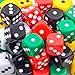AUSTOR 50 Pieces 6 Sided Dice Set 16mm Acrylic Dices 5 x 10 Colors Game Dice with Drawsting Velvet Pouch for Tenzi, Farkle, Yahtzee, Bunco or Teaching Math