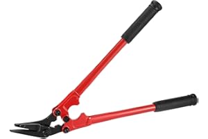 QWORK Strapping Cutter - 18" Length, High Carbon Steel Cutter for Steel and Polyester (PET) Strapping up to 1-1/4" Wide and 0