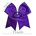 CN Girls Cheer Bow with Ponytail Holder for Cheerleading Girl, 7inch, 10pcs Purple Cheer Bow