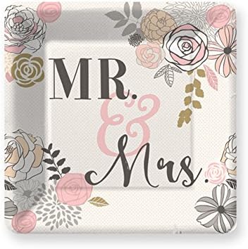 Mr. And Mrs. Dessert Paper Plates