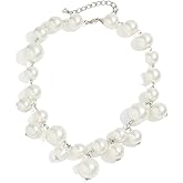 Imitation pearl necklace ,Large bead statement Women's necklace