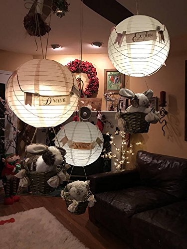 LIHAO White Hanging Paper Lanterns for Wedding Party Decoration, 4 Size - 10 Piece