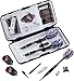 Viper Bobcat Adjustable Weight Soft Tip Darts with Storage/Travel Case: Black Coated Brass, Purple Rings, 16-18 Grams