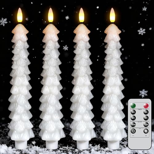GenSwin Christmas Tree Flameless Taper Candles
