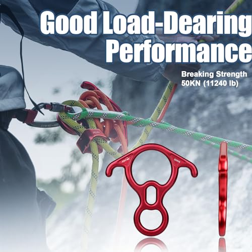 50KN Rescue Figure, 8 Descender Large BentEar Belaying and Rappelling