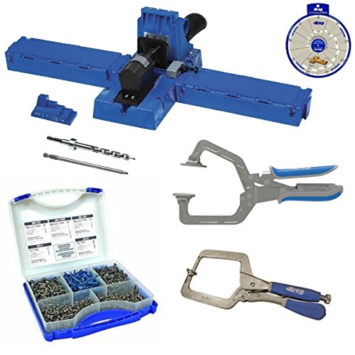 Kreg K5 Super Kit, K5 Jig, SK03 Screw Kit, KHC-1410 Automax Clamp, KHRC Right Angle Clamp,SSW Screw Selector