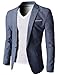 H2H Mens Slim Fit Suits Casual Solid Lightweight Blazer Jackets One Button Flap Pockets