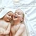 Hooded Baby Towel by Humble Bee Baby | Extra Soft, Hypoallergenic and Highly Absorbent Natural Bamboo Baby Towel (White) | Large 30 x 30 | Sized for Infants and Toddlers | Gray Bear Ears