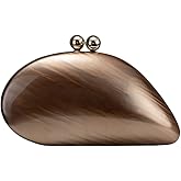 UMREN Seashell Chain Shoulder Bag for Women Acrylic Evening Clutch Bag Glitter Marble Purse Handbag for Wedding Party Prom