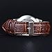 Orange Wrist Watch Brown Leather Band Casual Classic Analog Quartz Waterproof Watch with 36 mm Stainless Steel Case