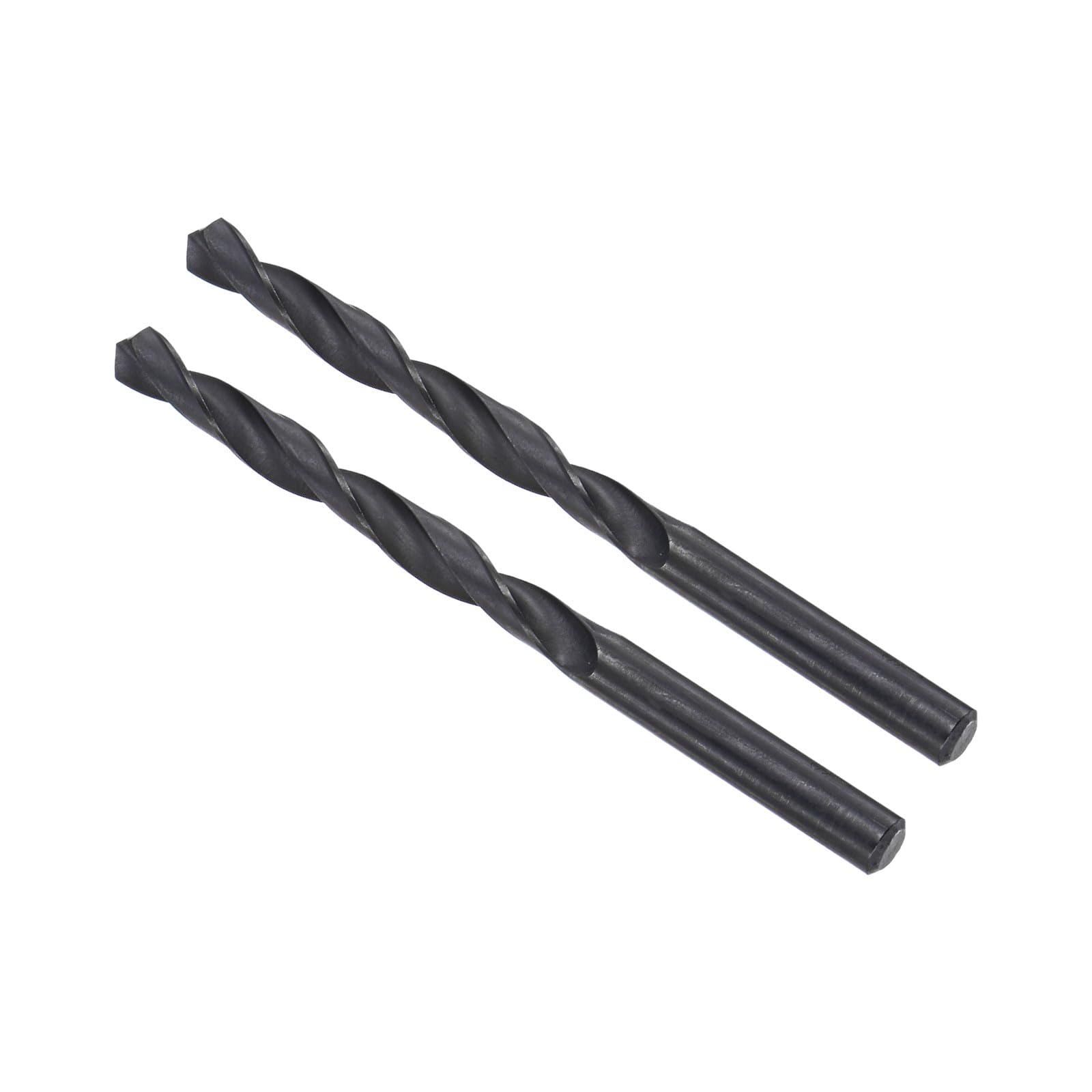 CoCud 6542 High Speed Steel Twist Drill Bits, 7.9mm Diameter 117mm Length, Black Oxide Straight Twist Jobber Drill Bit - (Applications: for Metal Woodwork Plastic Aluminum), 2-Pieces